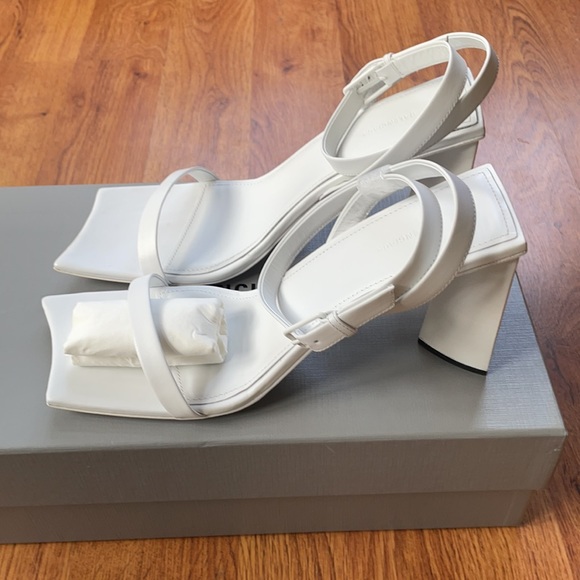 Balenciaga Moon Square Toe Sandal 90’s Aesthetic Size 38 EU / 8 US White - Picture 7 of 10